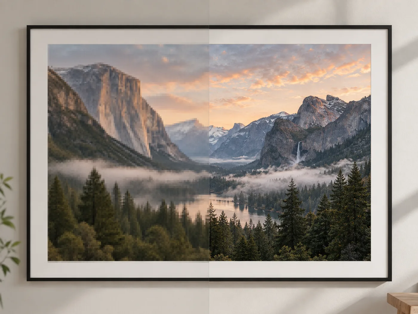 Image resolution enhancer preparing artwork at 4096 pixels for a large print